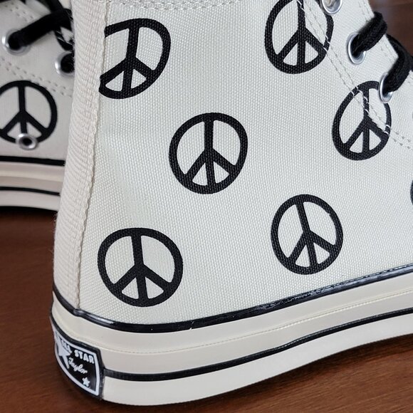 Converse Chuck 70 Hi Unleash Peace Logo 167912C Egret/Black Size 10 Men's - Picture 8 of 11